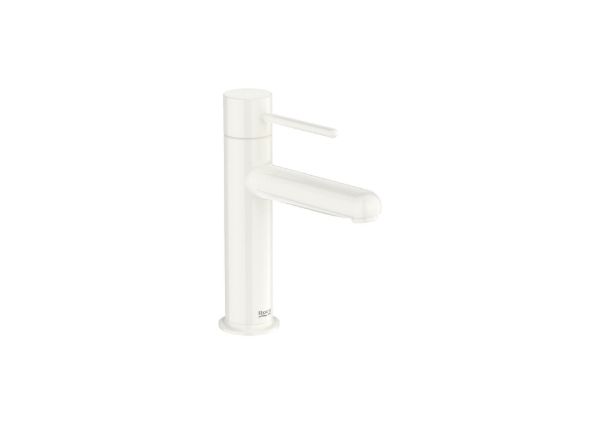 A5A323FP30 GRIFO MONOMANDO LAVABO NU CUERPO LISO BLANCO BRILLO CON MANETA PIN