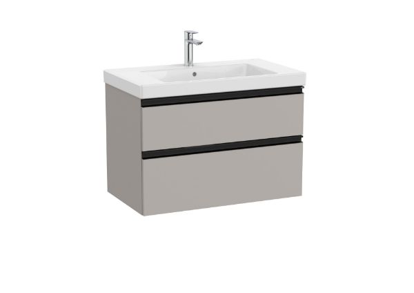 A851964547 UNIK, MUEBLE Y LAVABO PLUS, MODELO GAP 2 CAJONES  ACABADO GRIS MATE. MEDIDA 800X460