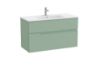 Imagen de UNIK, MUEBLE Y LAVABO, MODELO VICTORIA-N VERSION 2024 2 CAJONES  VERDE SAVIA. MEDIDA 1000X460