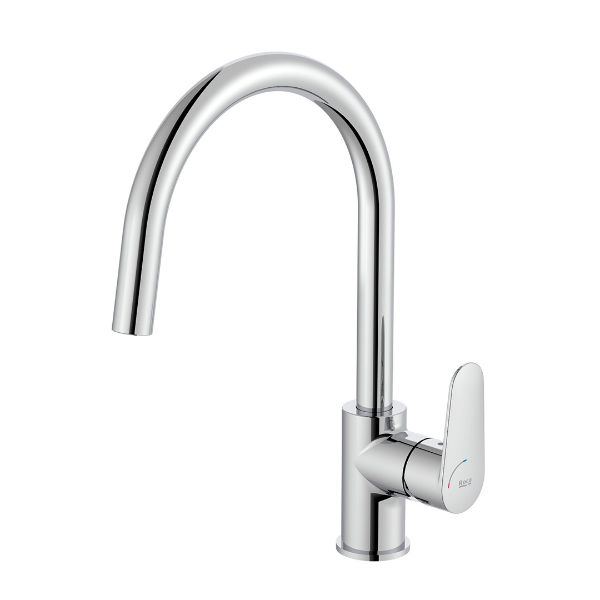 GRIFO MONOMANDO FREGADERO VICTORIA PLUS CAÑO CURVO CROMADO MANETA LATERAL A5A844FC00
